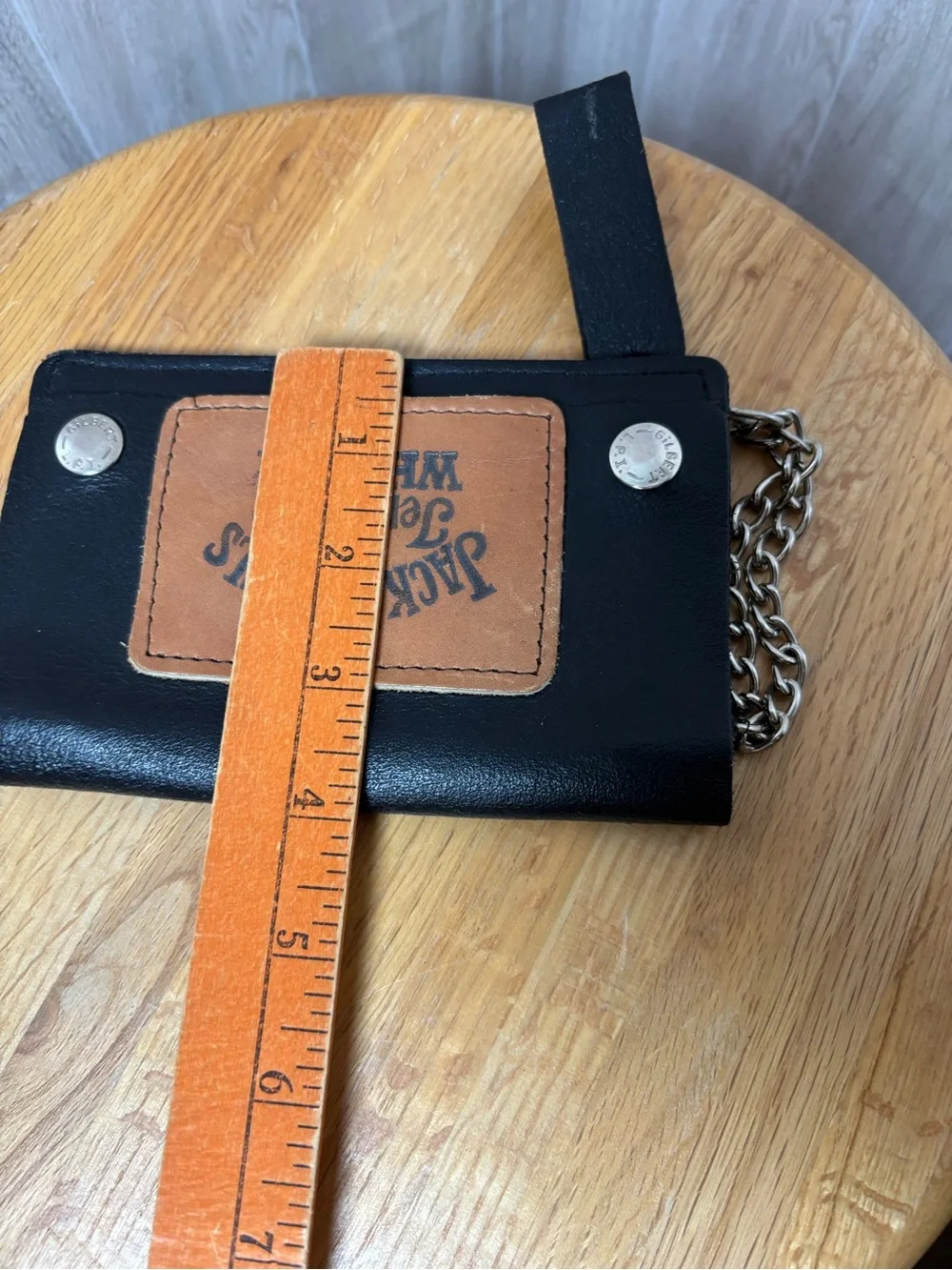 Vintage Gilbert Leather Jack Daniel's Trucker Biker Wallet with Original Chain